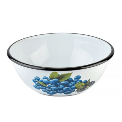 Blueberry Enamelware Serving and Mixing Bowl