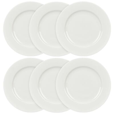 STPGoods Basic Line Bone China Dinner Plates Set of 6 pcs