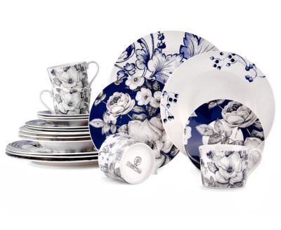 Azur de Limoges Bone China Dinnerware Set for 4 pers. in Gift Box