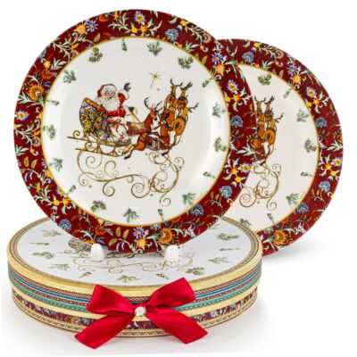 Christmas Miracle Porcelain Dessert Plate Set of 2 in Gift Box