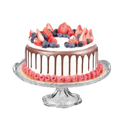 Crystal Rocks High Quality Glass Footed Flat Dessert Plate