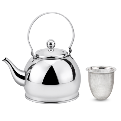 Stainless Steel Silver Kettle with Tea Infuser in Gift Box 1.1 qt