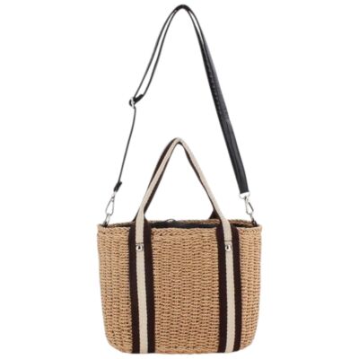 Straw Busket Crossbody Handbag (beige)