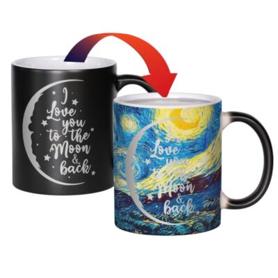 Love You To the Moon Color Changing Ceramic Mug (matte)