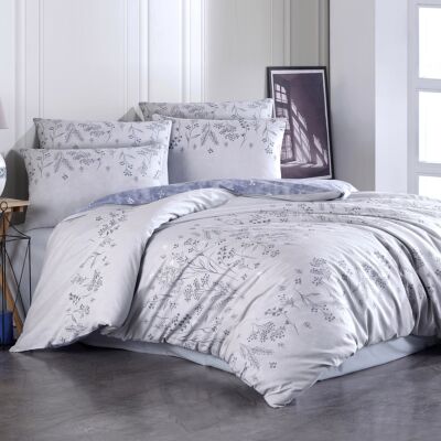 Veronica Blue 100% Cotton 4-Piece Sheet and Pillow Cases Bedding Set