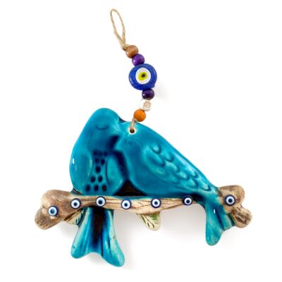 Lovebirds Handmade Vintage Ceramic Hanging Wall Decoration