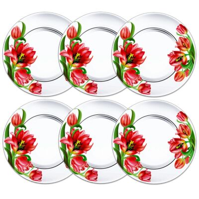 Tulips Dessert Plate Set of 6