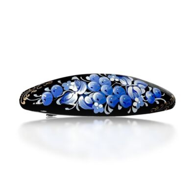 Frosted Rowanberry Hand-Painted Wooden Hair Clip