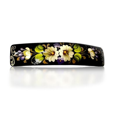 Spring Bloom Hand-Painted Wooden Hair Clip