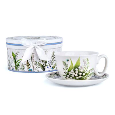 Lily of the Valley New Bone China Cup and Saucer in Gift Box