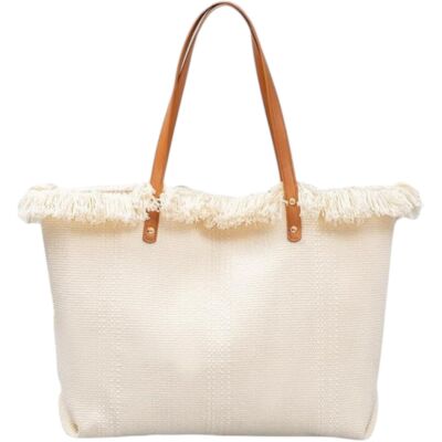 White Canvas Beach Bag