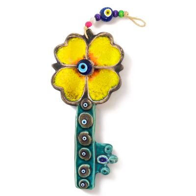 Key to The Happiness Handmade Vintage Ceramic Hanging Wall Decoration