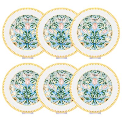 Morris Garden Turquoise Porcelain Dinner Plate Set of 6