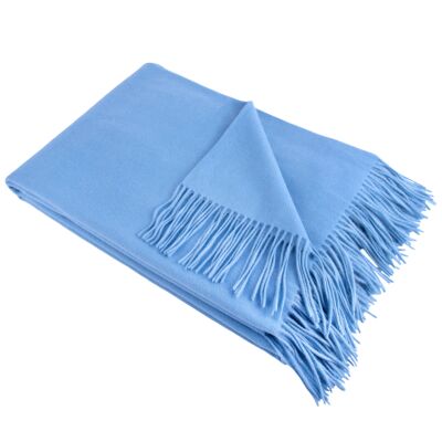 Carolina Blue Premium Soft Cashmere Wool Throw Wrap