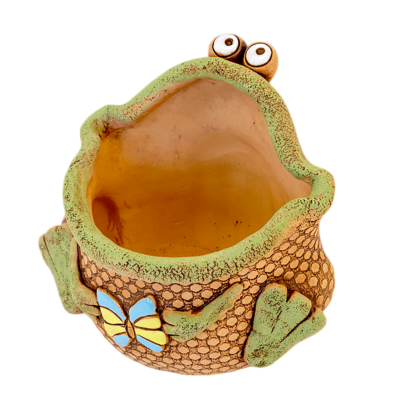 Frog Prince Handmade Ceramic Terracotta Decorative Cachepot