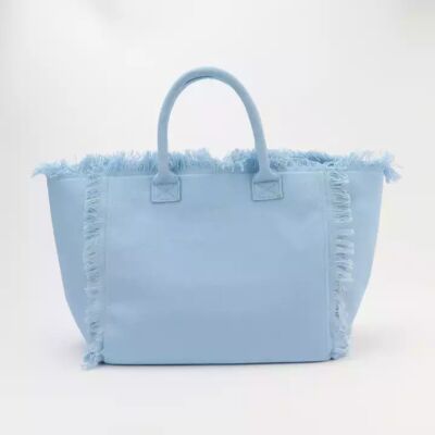 Large Blue Canvas Handbag