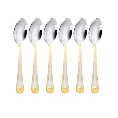 Luxury Gold Polished Brushed Tea Spoon Set of 6 
