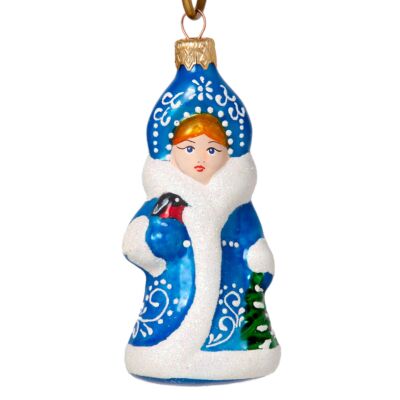 Snow Maiden Glass Christmas Ornament