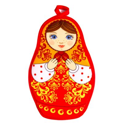 Khokhloma Patterns Nesting Doll Potholder