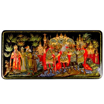 The Tale of Tsar Saltan Lacquer Miniature Handmade Jewelry Trinket Box