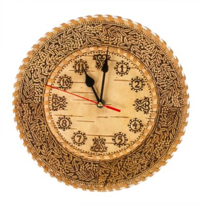 Rowanberry Handmade Birch Bark Wall Clock