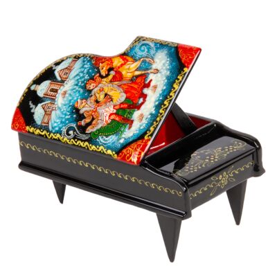 Grand Piano Jewelry Box Winter Festivities