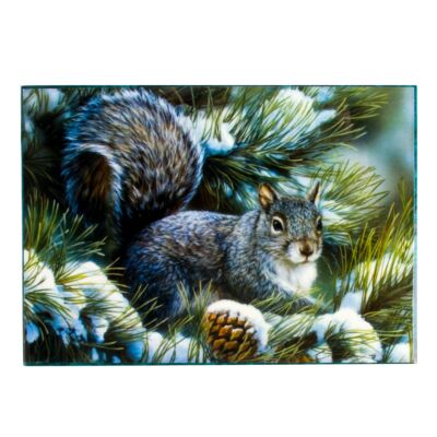 Winter Squirrel Lacquer Trinket Box