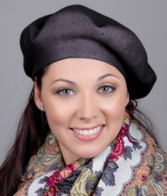 French Chic Dark Gray Studded Beret