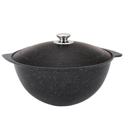 Kazan for Making Pilaf with Lid (dark marble)