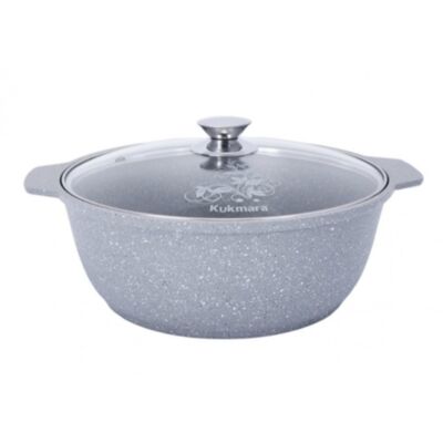 Non-Stick Dutch Oven Pot with Glass Lid (light marble) 