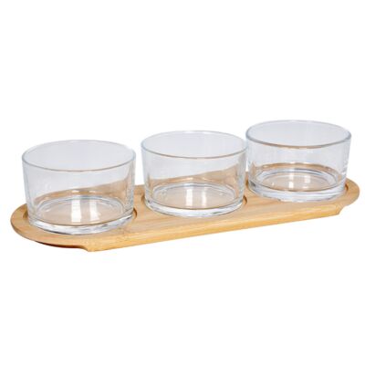Glass Jars Set of 3 with Porcelain Spoons and Stand