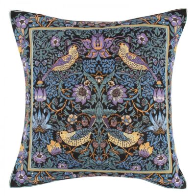 Purple Birds. William Morris Tapestry Pillow