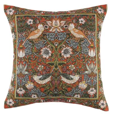 William Morris Red Birds Pattern Tapestry Pillow