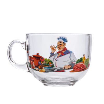 Chef Glass Soup Mug