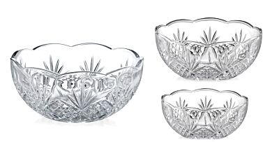 Crystal Rocks High Quality Glass Bowl Set of 3