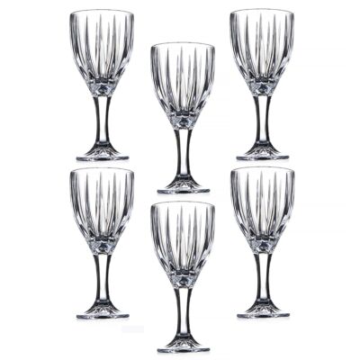 Crystal Facets High Quality Wine Glass Glass Set of 6