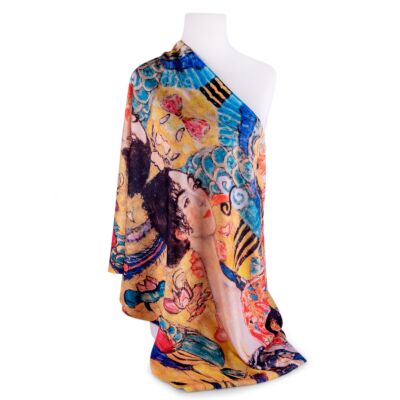 Double Sided Cashmere Scarf Golden Adele Klimt