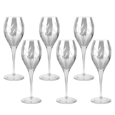 Victoria Engraved Crystal Wine Glass - Set of 4 – Brissi