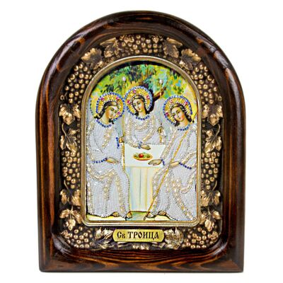 Trinity Natural Stone Handmade Icon in Frame