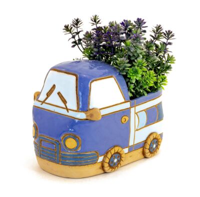 Blue Truck Handmade Ceramic Terracotta Decorative Cachepot