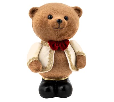 9.8&quot; Brown and Gold Bear Christmas Decoration
