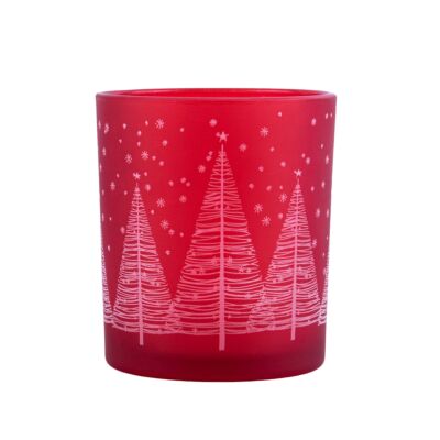 Winter Forest Large Candle Holder (color: red)