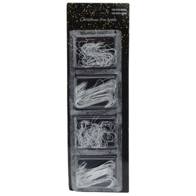 Christmas Ornament Hooks 300 pcs. (color: silver)