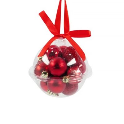 Christmas Tree Ornaments Set of 12 (color: red)