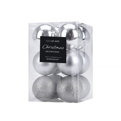 Christmas Tree Ornaments Set of 12 (color: silver)