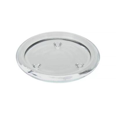 Clear Glass Round Plate Candle Holder (small)