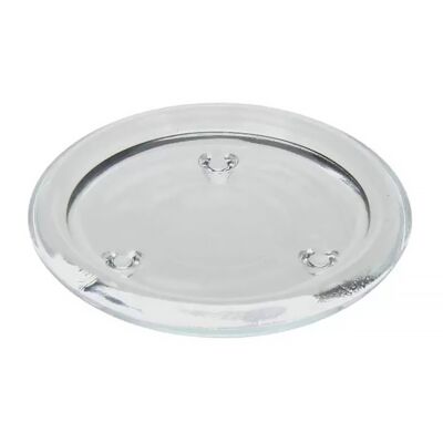 Clear Glass Round Plate Candle Holder (large)