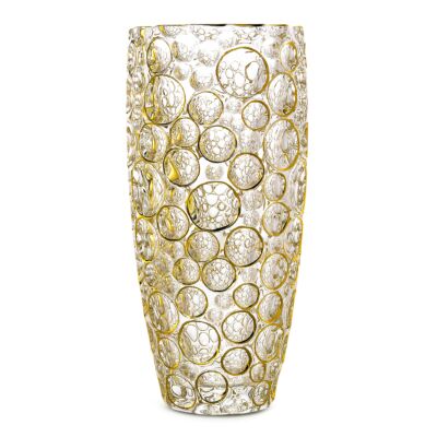 Lisboa Bohemian Bubbles Hand Painted Glass Flower Vase