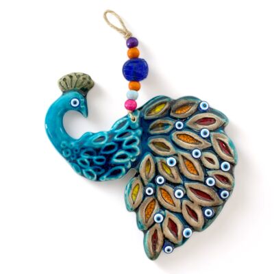 Good Luck Peacock Handmade Ceramic Wall Decoration
