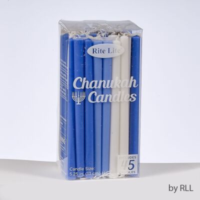 Chanukah Deluxe Blue/White Candles Set of 45